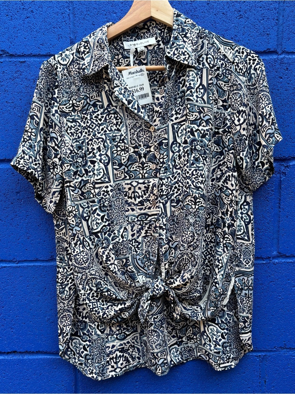 Rose + Olive Knot Front Shirt